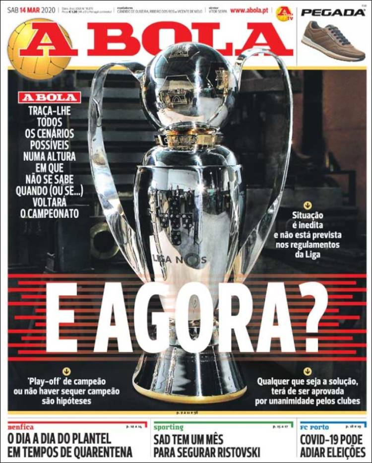 Noticias deportivas en los periódicos del mundo de 14 de marzo de 2020