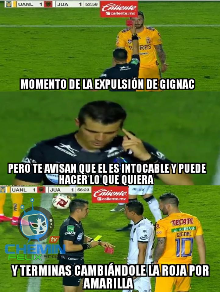 Gignac es más fuerte e indestructible que el coronavirus porque los árbitros le tienen miedo.