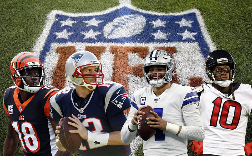 AJ Green, Tom Brady, Dak Prescott y DeAndre Hopkins son de los grandes atractivos. (AP)