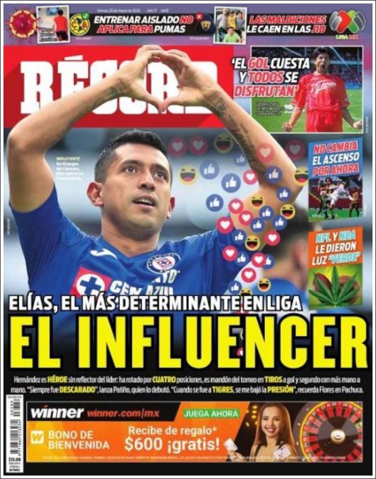 Noticias deportivas en los periódicos del mundo de 20 de marzo de 2020