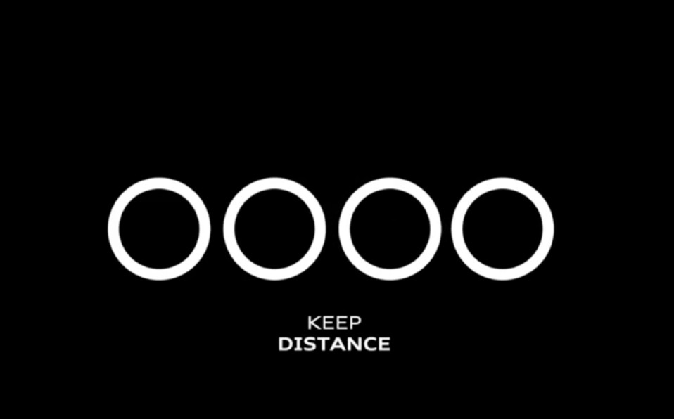 Audi presentó un video y separó sus aros mencionando: "Guarda distancia". (@AudiOfficial)