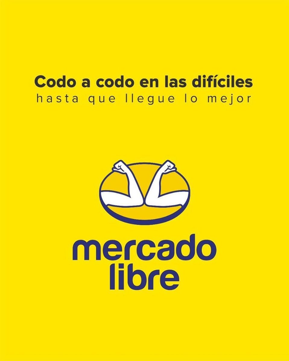 Mercado Libre quito el apretón de manos por un codo a codo. (@ML_Mexico)