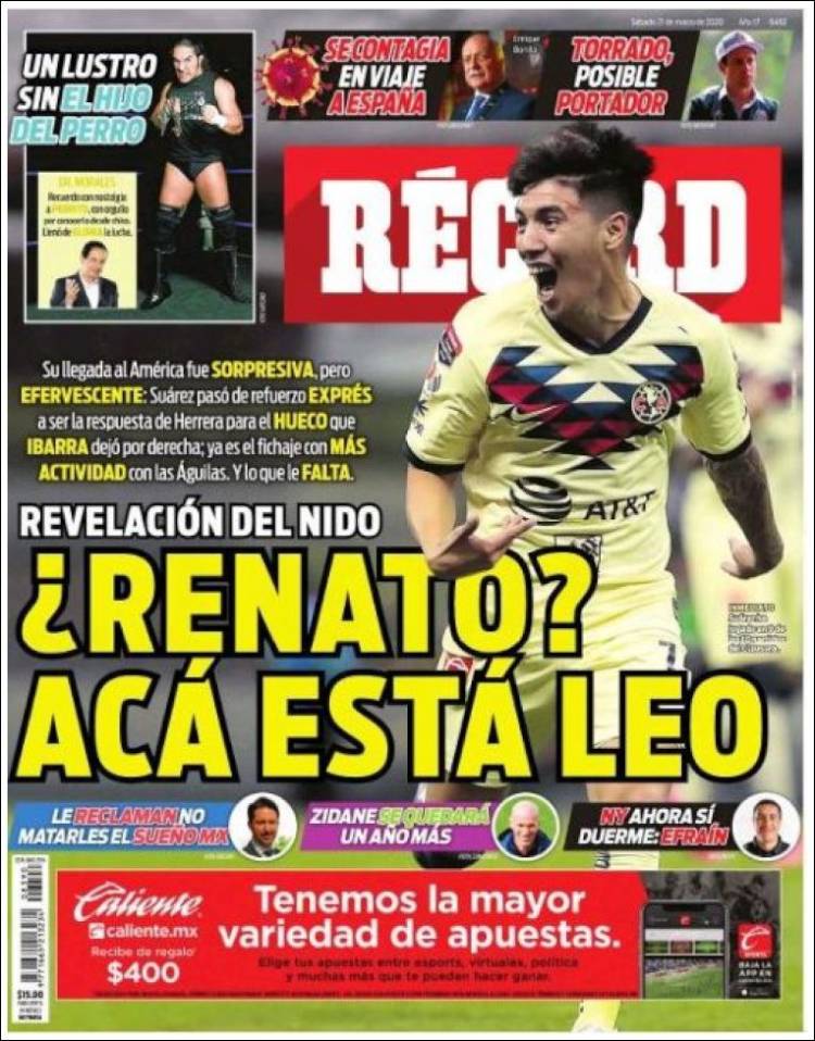 Noticias deportivas en los periódicos del mundo de 21 de marzo de 2020