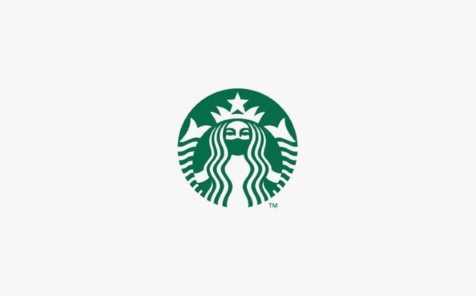 Starbucks puso un cubrebocas a su imagen para prevenir. (Twitter)