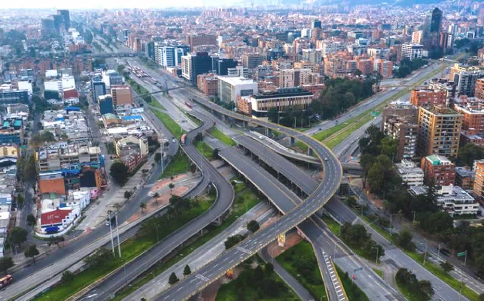 La ciudad de Bogotá, Colombia, sin gente por la cuarentena. (Newyorktimes)
