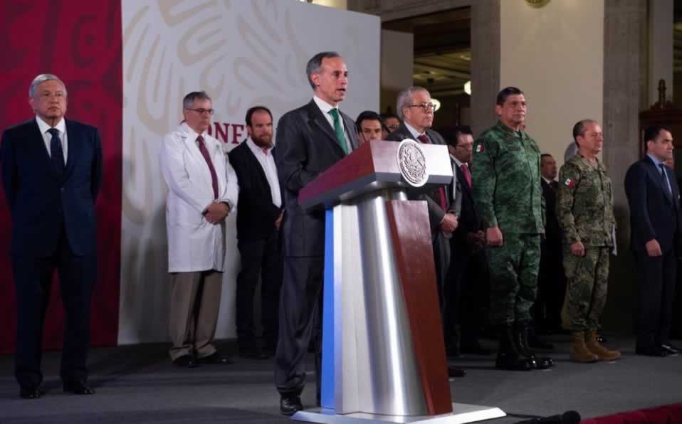 Durante la conferencia de este martes en Palacio Nacional.