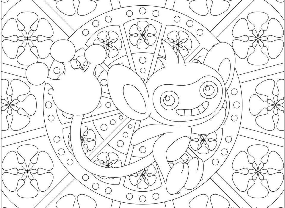 Mandalas Pokémon para colorear.