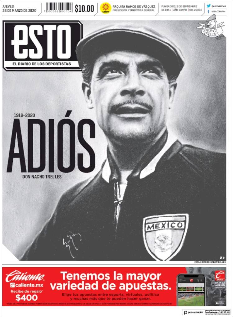 Noticias deportivas en los periódicos del mundo de 26 de marzo de 2020