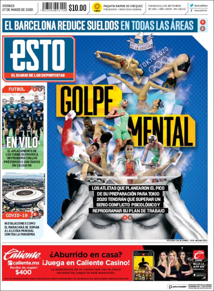 Portada Esto de México de 27 de marzo de 2020