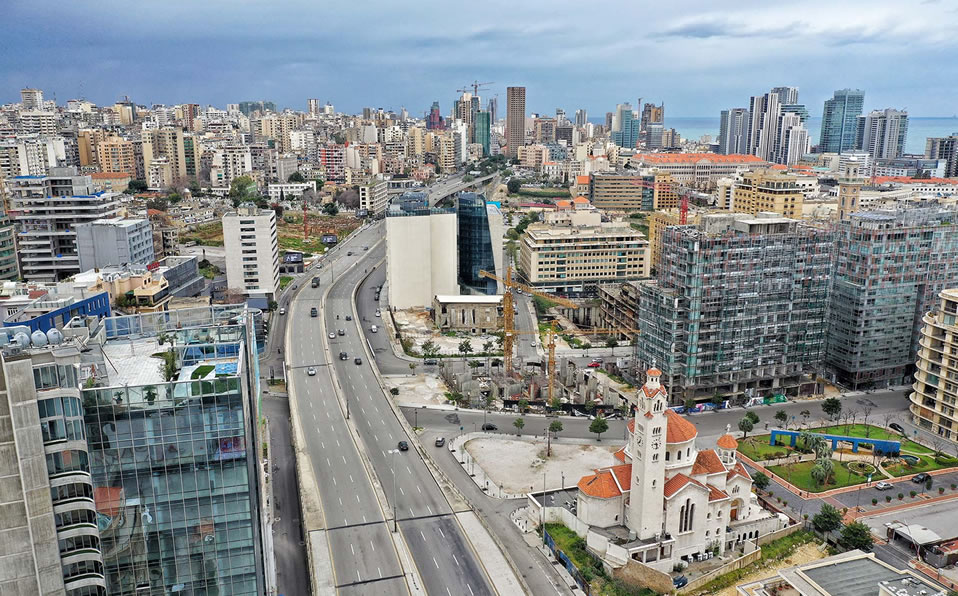 La capital de Líbano, Beirut, con prácticamente cero automóviles. (Foto: AFP)
