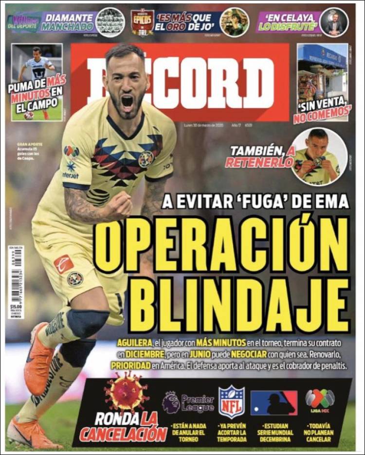 Portadas de principales periódicos del mundo de 30 de marzo de 2020