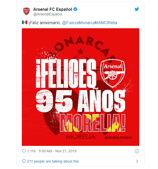 Arsenal tuvo gran gesto con Morelia, pero en el día equivocado