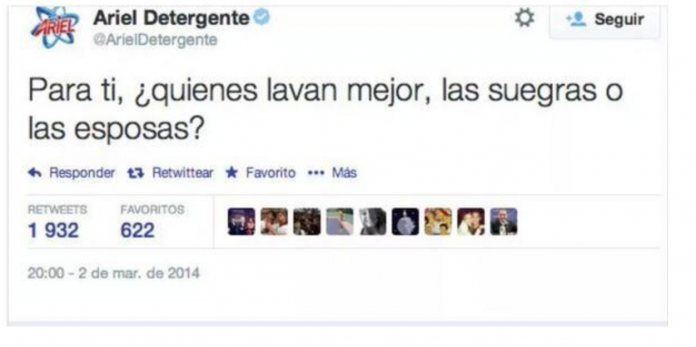 El tuit machista de la cuenta de un detergente