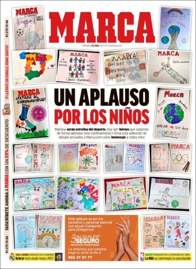Portadas de principales periódicos del mundo de 05 de abril 2020