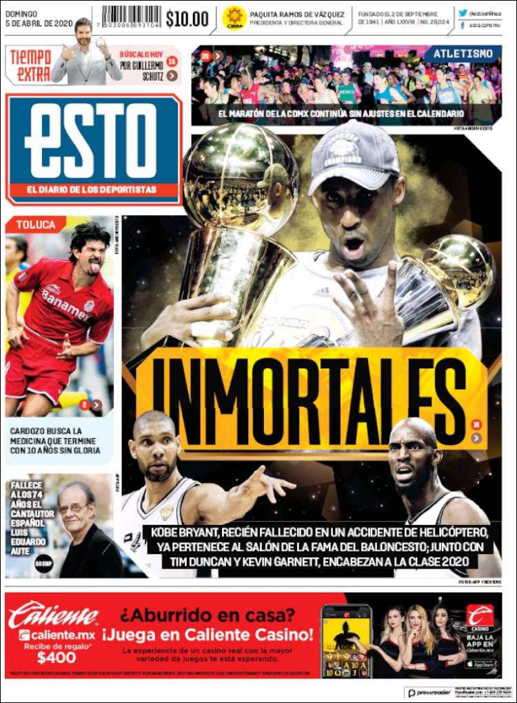 Portadas de principales periódicos del mundo de 05 de abril 2020