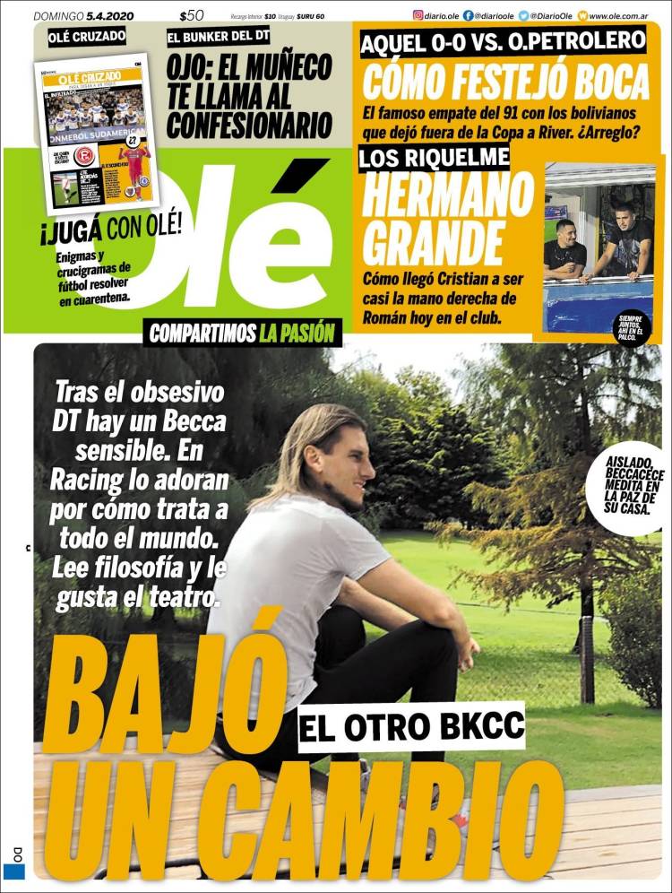Portadas de principales periódicos del mundo de 05 de abril 2020