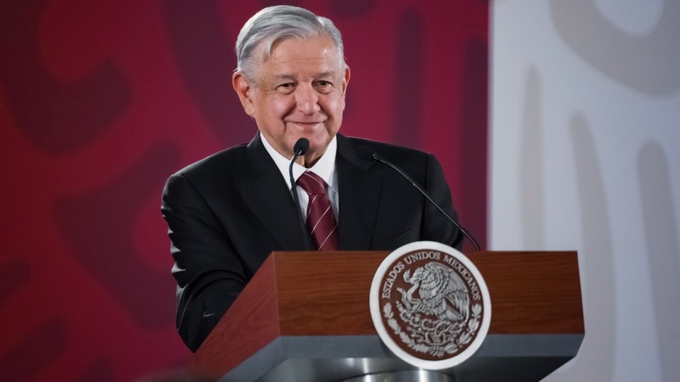 Andrés Manuel López Obrador comparece en Palacio Nacional.