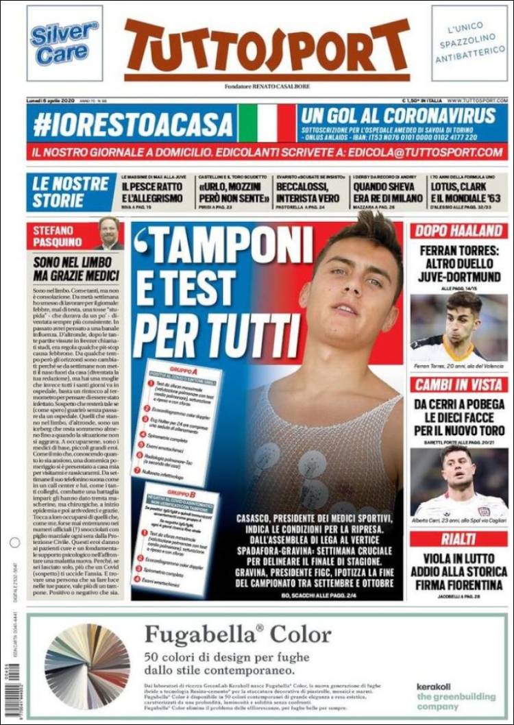 Portadas de principales periódicos del mundo de 06 de abril 2020