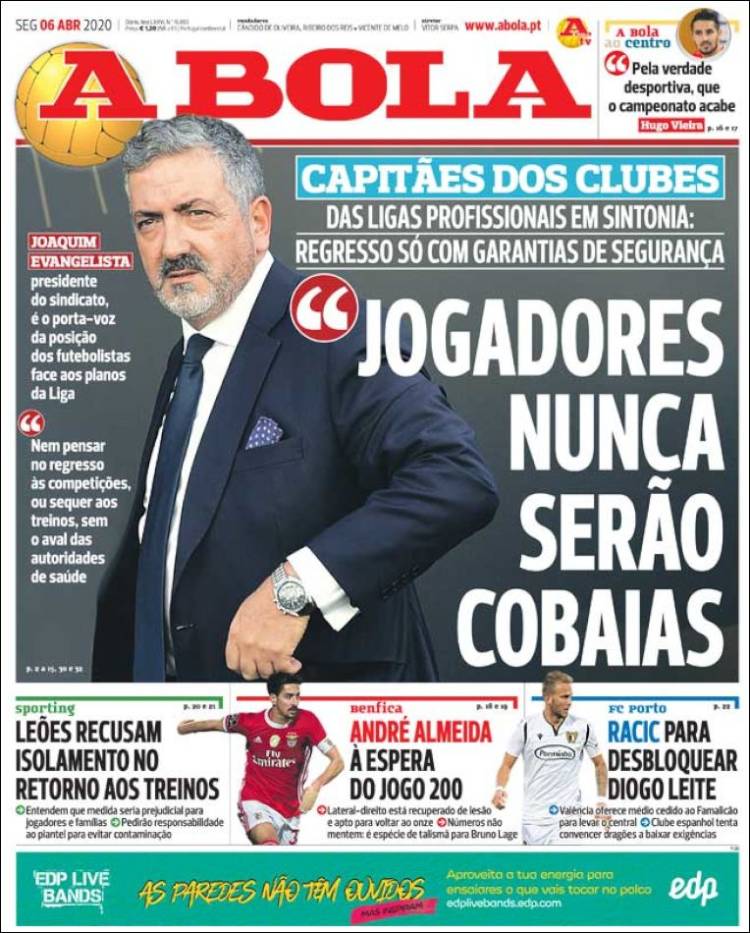 Portadas de principales periódicos del mundo de 06 de abril 2020