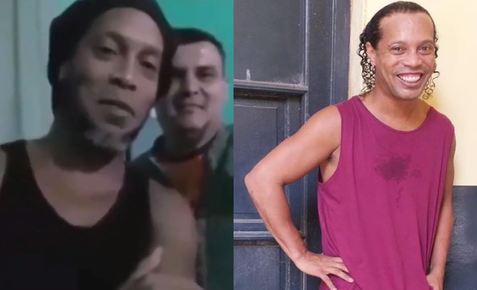 Ronaldinho graba video dentro de prisión con su compañero de celda