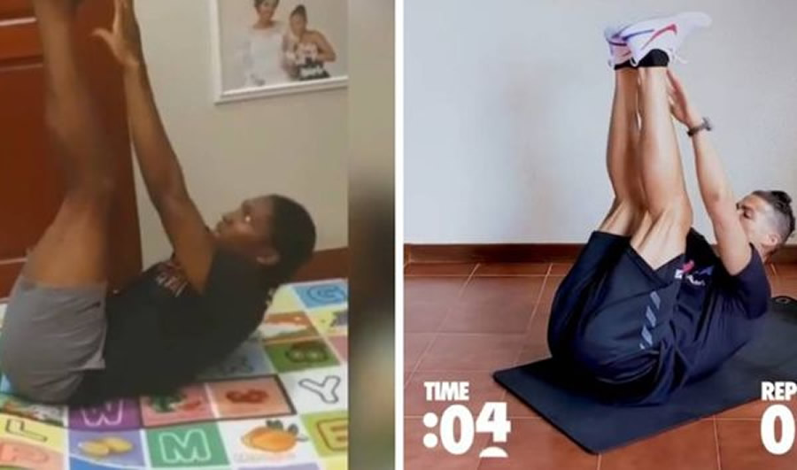 Caster Semenya vence a Cristiano Ronaldo en reto de Abdominales