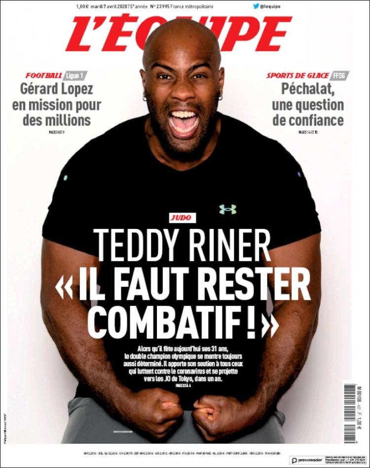 Diario L’Equipe, Francia (07/04/2020)