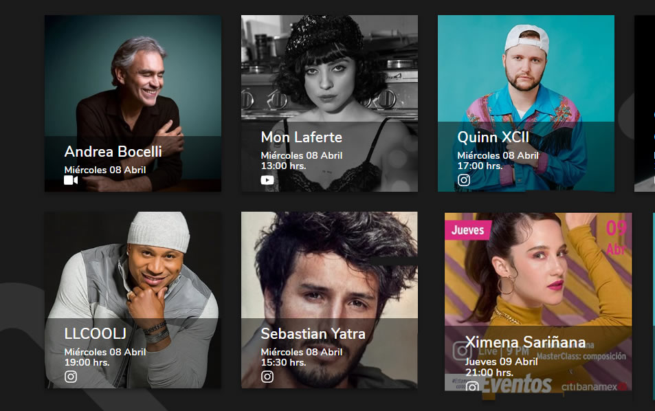 Tus artistas favoritos hasta la comodidad de tu hogar. (Ocesa)