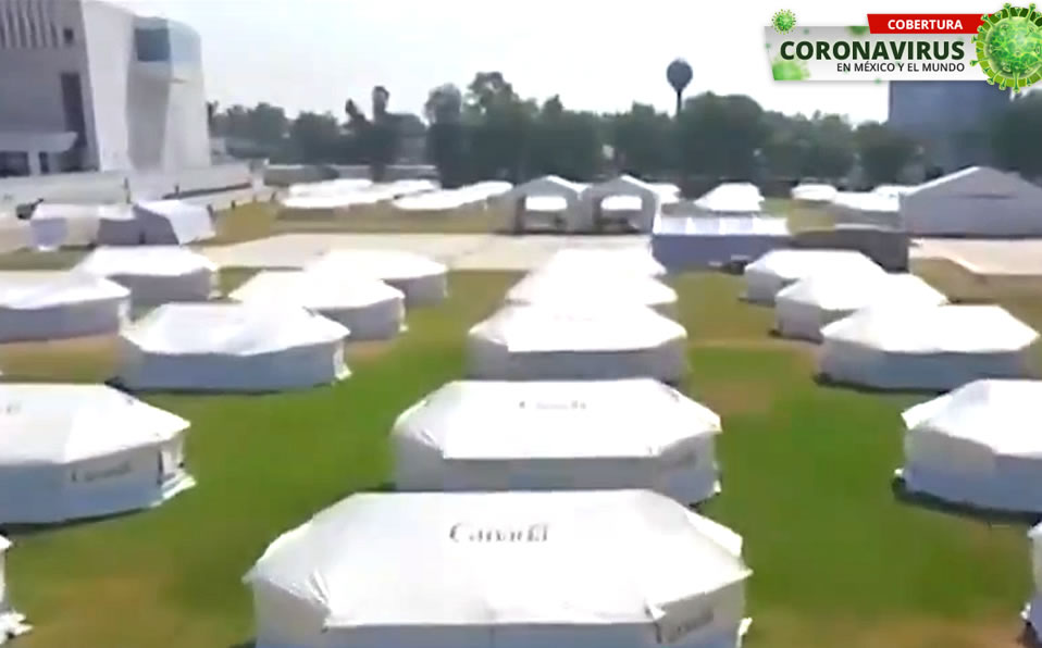 Así lucen las carpas en Coyoacán, anticipándose a la Fase 3. (Telediario)