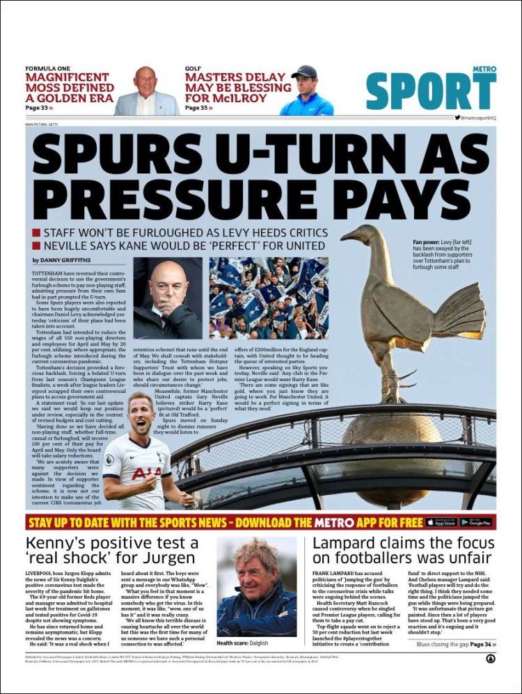 Periódico Metro Sport, Reino Unido