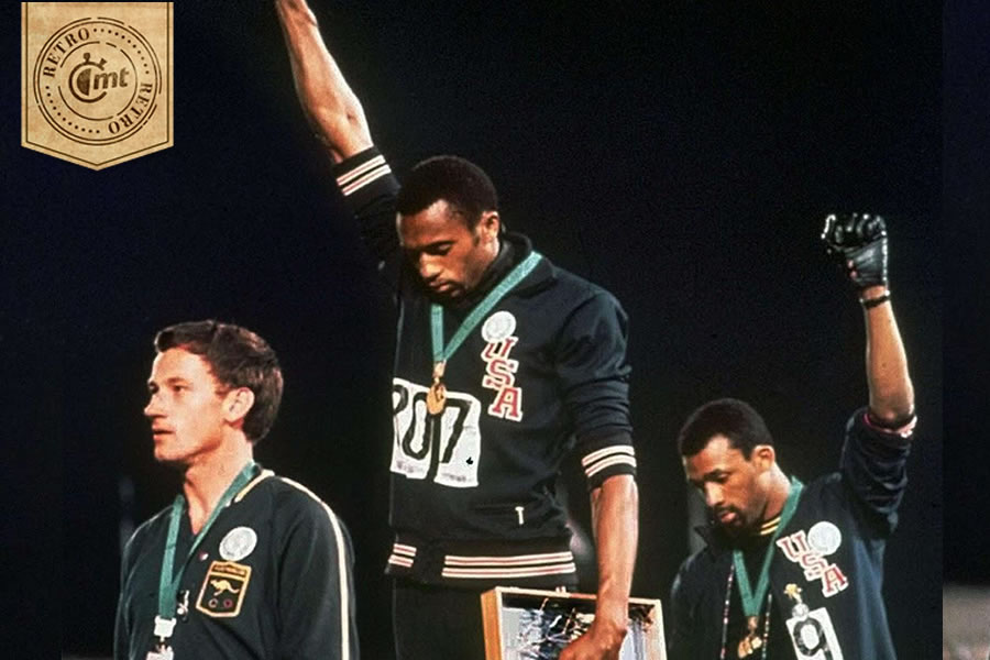 Pater Norman apareció con una inisignia, mientras Tommie Smith y John Carlos protestaban.