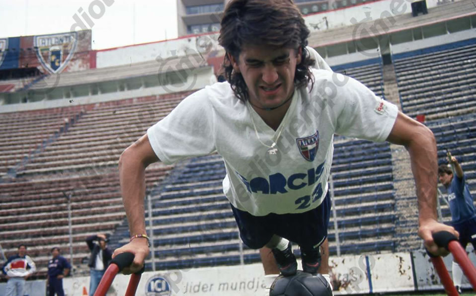 Roberto Andrade, otra de las joyas de los Potros, aquí entrenando en el Estadio Azulgrana.(Fototeca Milenio)