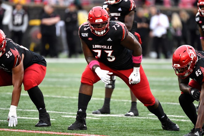 Mekhi Becton | OT | Louisville | Diseñado para cubrir el lado ciego del quarterback con juego de pies élite para su tamaño.