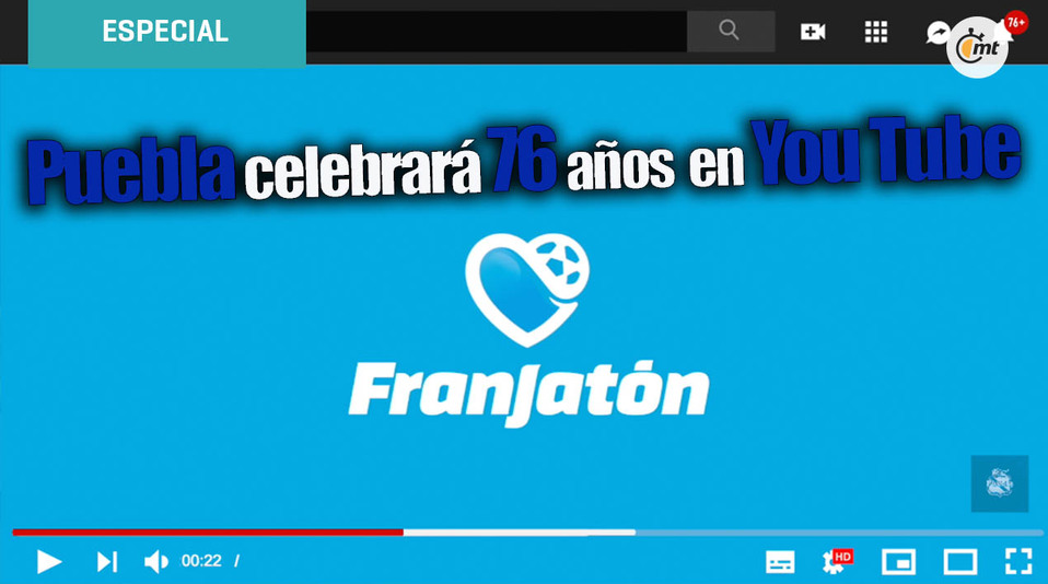 Puebla celebrará 76 años en YouTube y lo que monetice lo transformará en ayuda