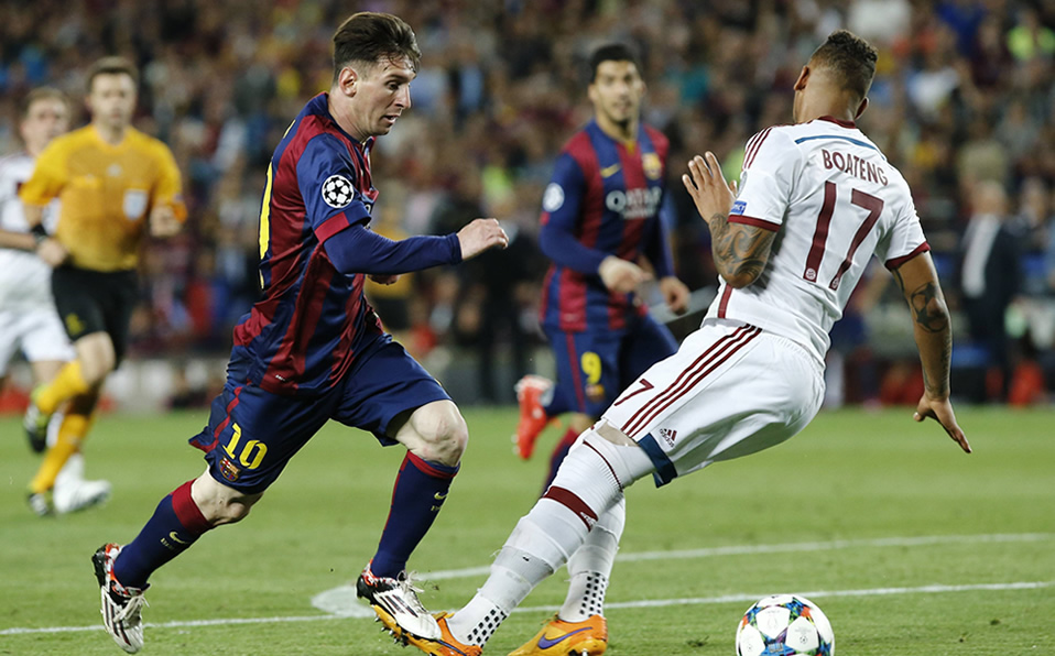 Jerome Boateng tuvo un amargo episodio ante Lionel Messi en la Champions League (Twitter @JB17Official)