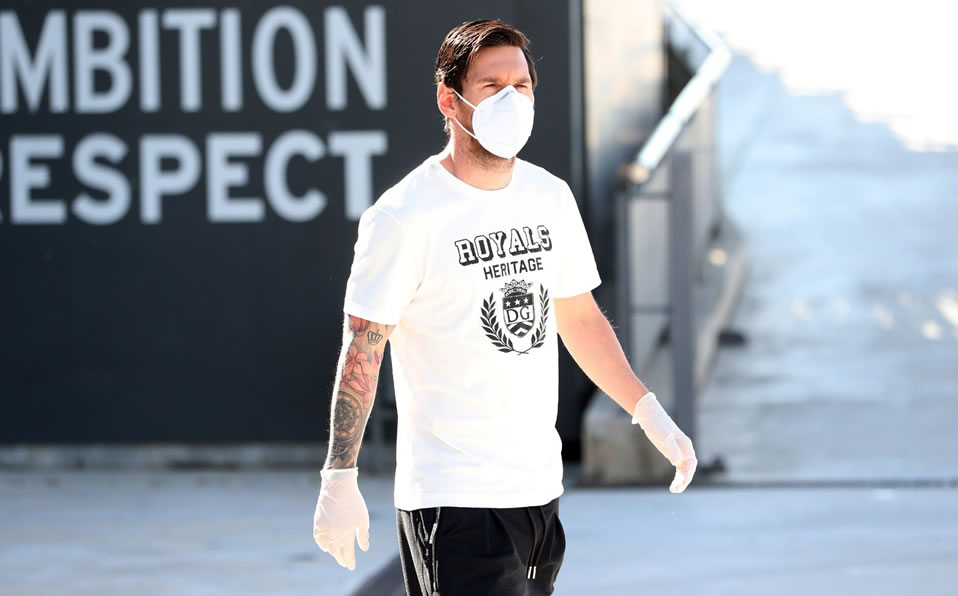 Así llegó Messi a la cita al club para realizarse la prueba de la covid-19. (Barcelona)