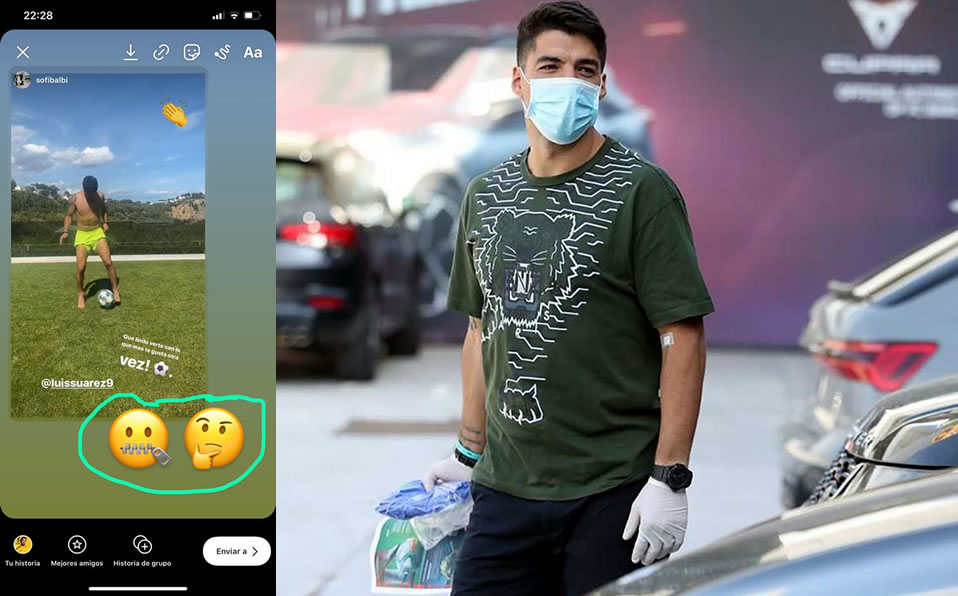 Esta foto es de Luis Suárez llegando a Can Barça para hacerse la prueba del coronavirus. (AFP)