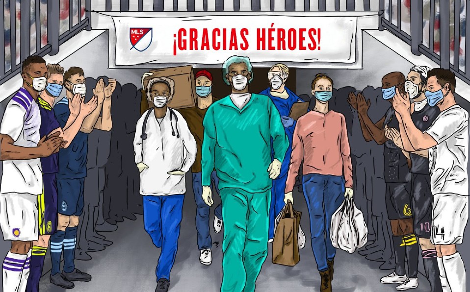 La MLS muestra su agradecimiento y apoyo al personal médico y trabajadores de primera línea. Foto: MLS