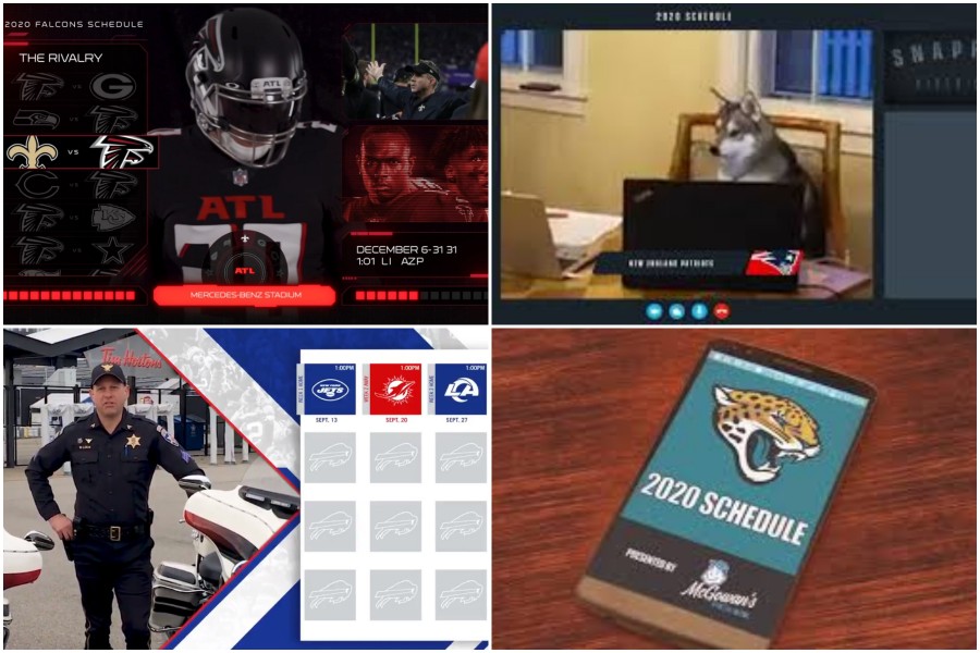 Los equipos de la NFL sacaron su ingenio para presentar su calendario de esta nueva temporada.