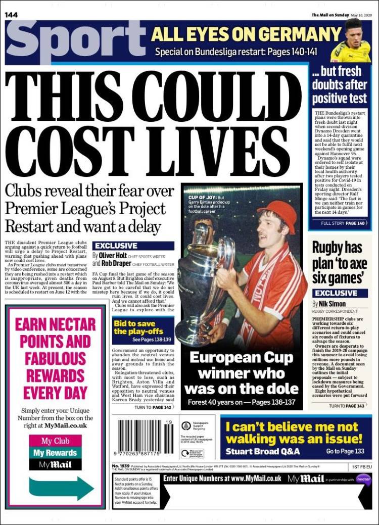 Periódico Mail Sport, Reino Unido