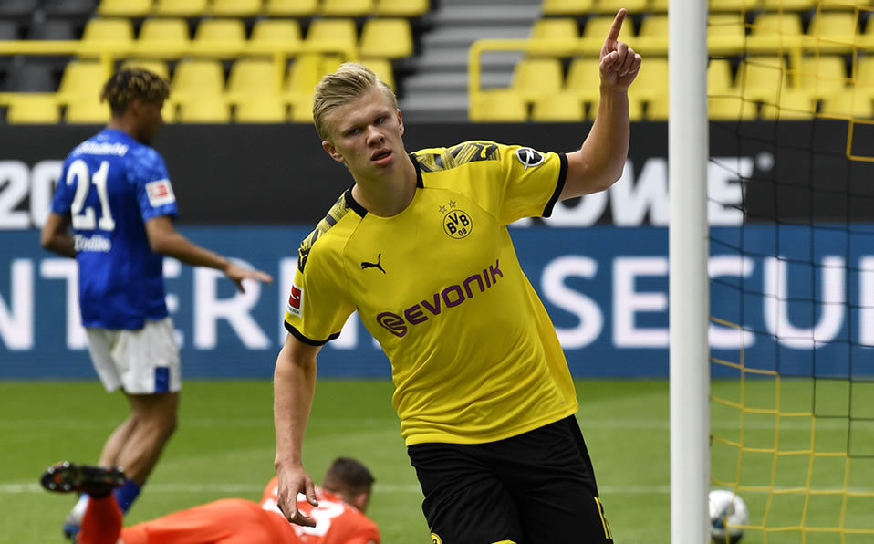 La celebración del primer gol tras regresar de la cuarentena por la coronavirus. (AFP)