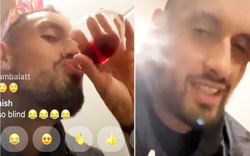 Nick Kyrgios borracho en Instagram con Andy Murray
