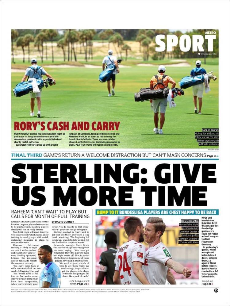 Periódico Metro Sport, Reino Unido