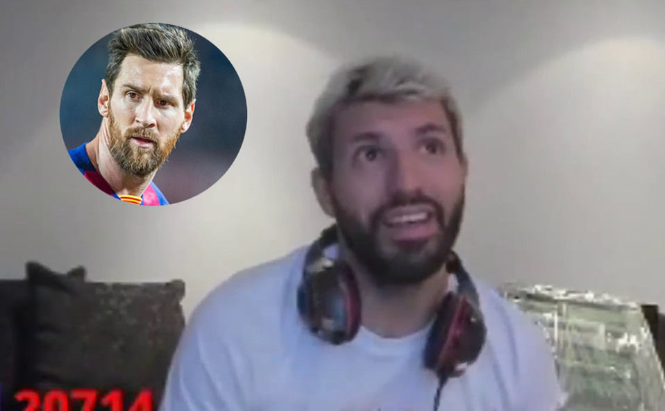 Lionel Messi se coló a una transmisión en vivo del Kun Agüero
