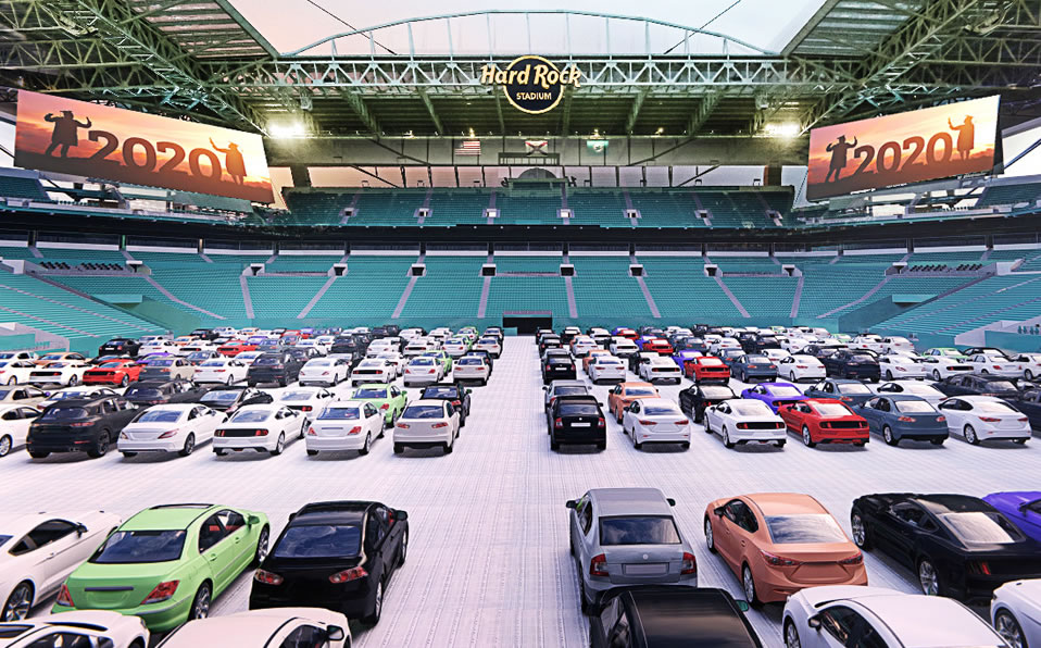 La casa de los Miami Dolphins tendrá cupo para 230 automóviles. (@HardRockStadium)