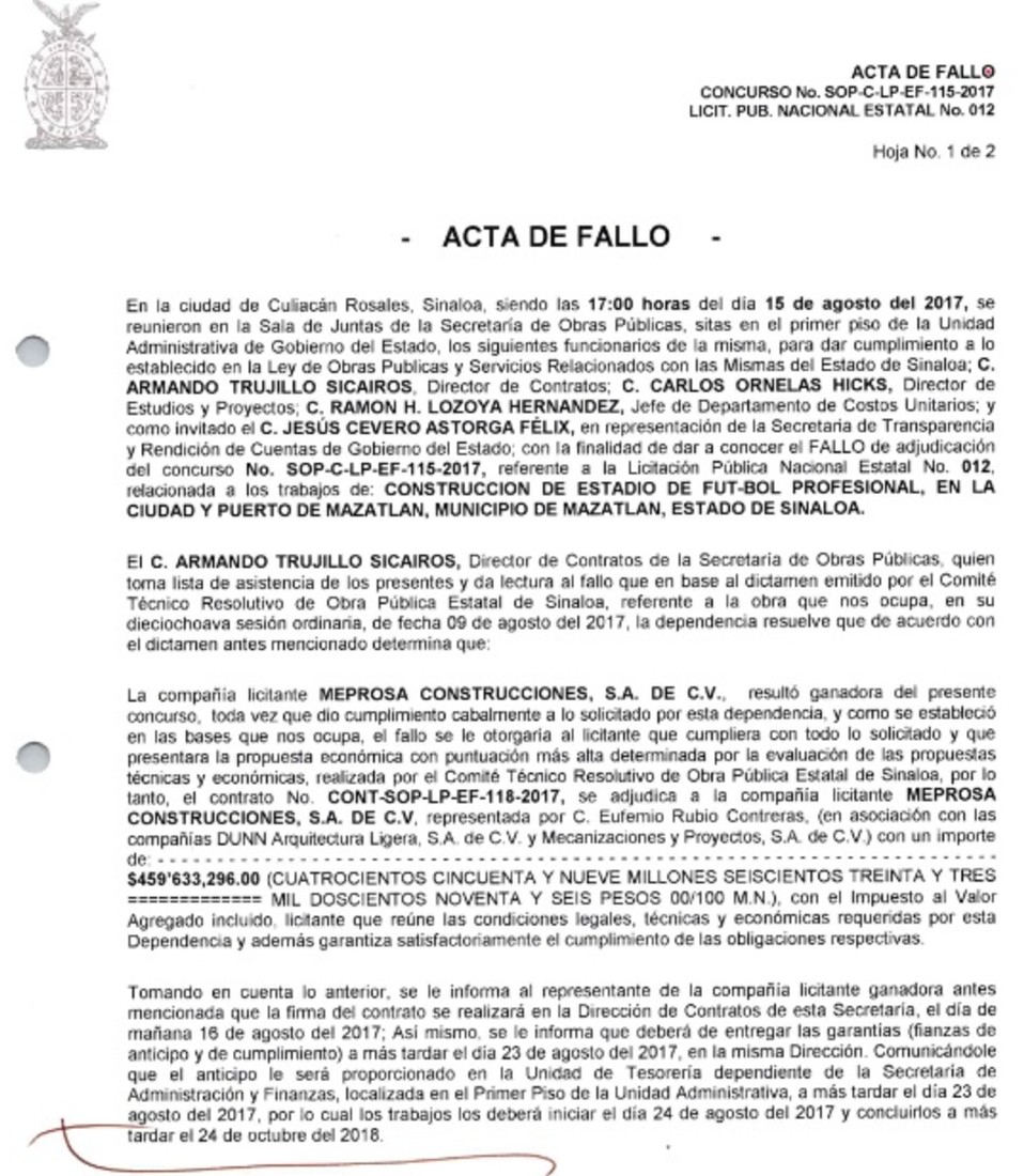 Documento estadio de Mazatlán 1.