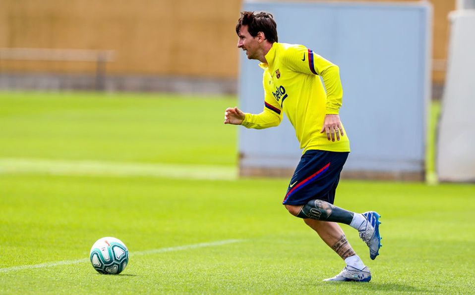 Messi está en duda para reiniciar LaLiga con el Barcelona. Foto: TW Barcelona
