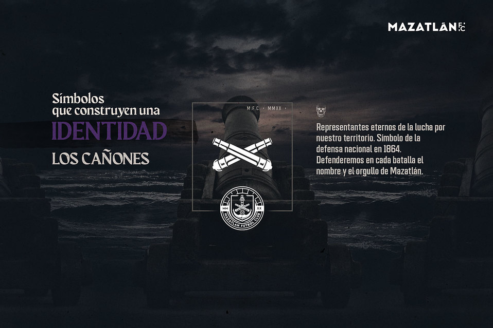 Los cañones representan la lucha y defensa del puerto en 1864 (Foto: @MazatlanFC)