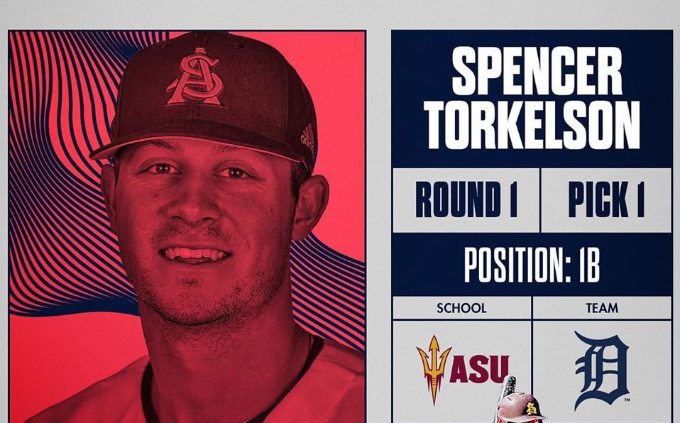 Spencer Torkelson es egresado de la Universidad Estatal de Arizona. (MLB)
