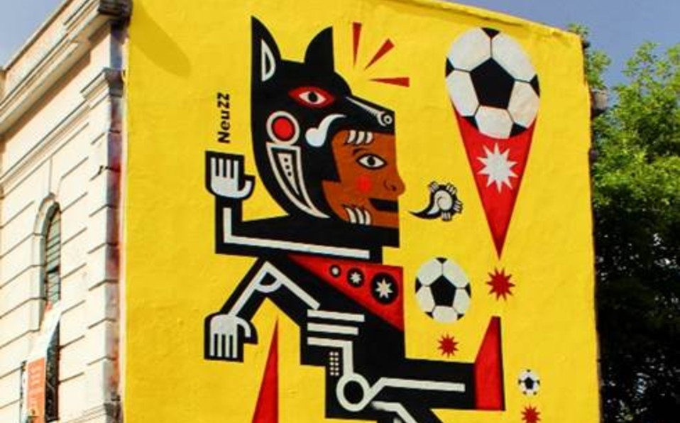 El mural de LaLiga en Ciudad de México se encuentra en la colonia San Miguel Chapultepec. Foto: LaLiga