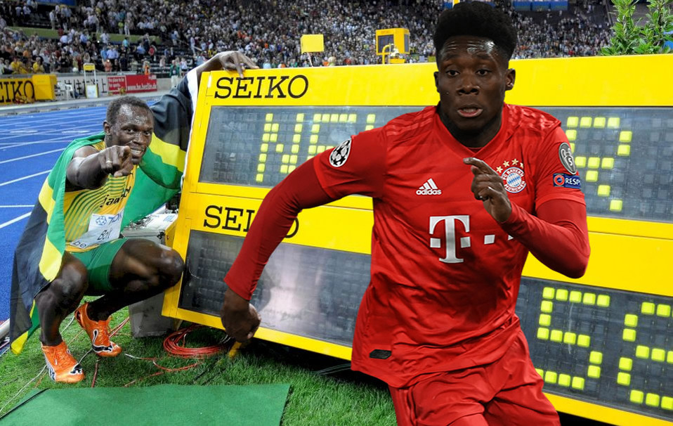 Alphonso Davies casi supera récord de Usain Bolt en juego del Bayern